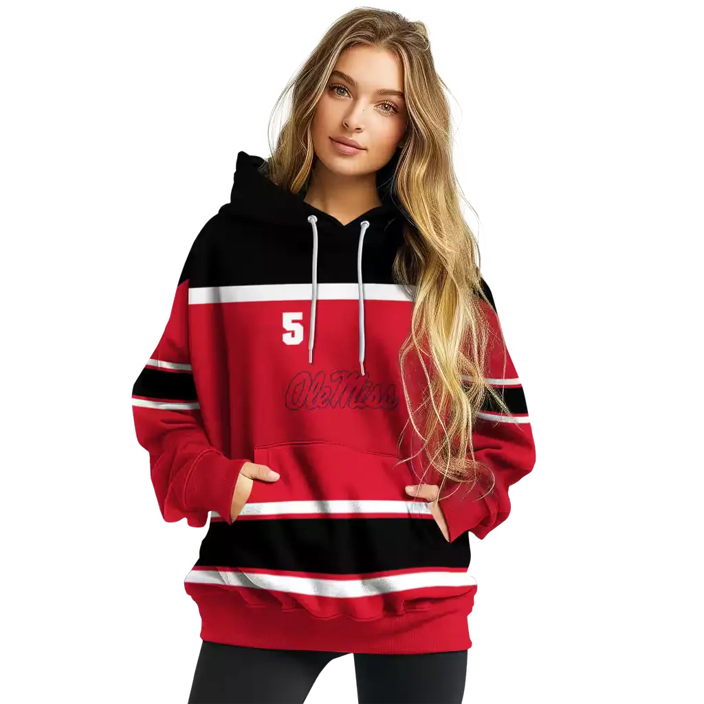 custom ole miss rebels striped pattern red hoodie high quality custom ole miss rebels striped pattern red hoodie high quality