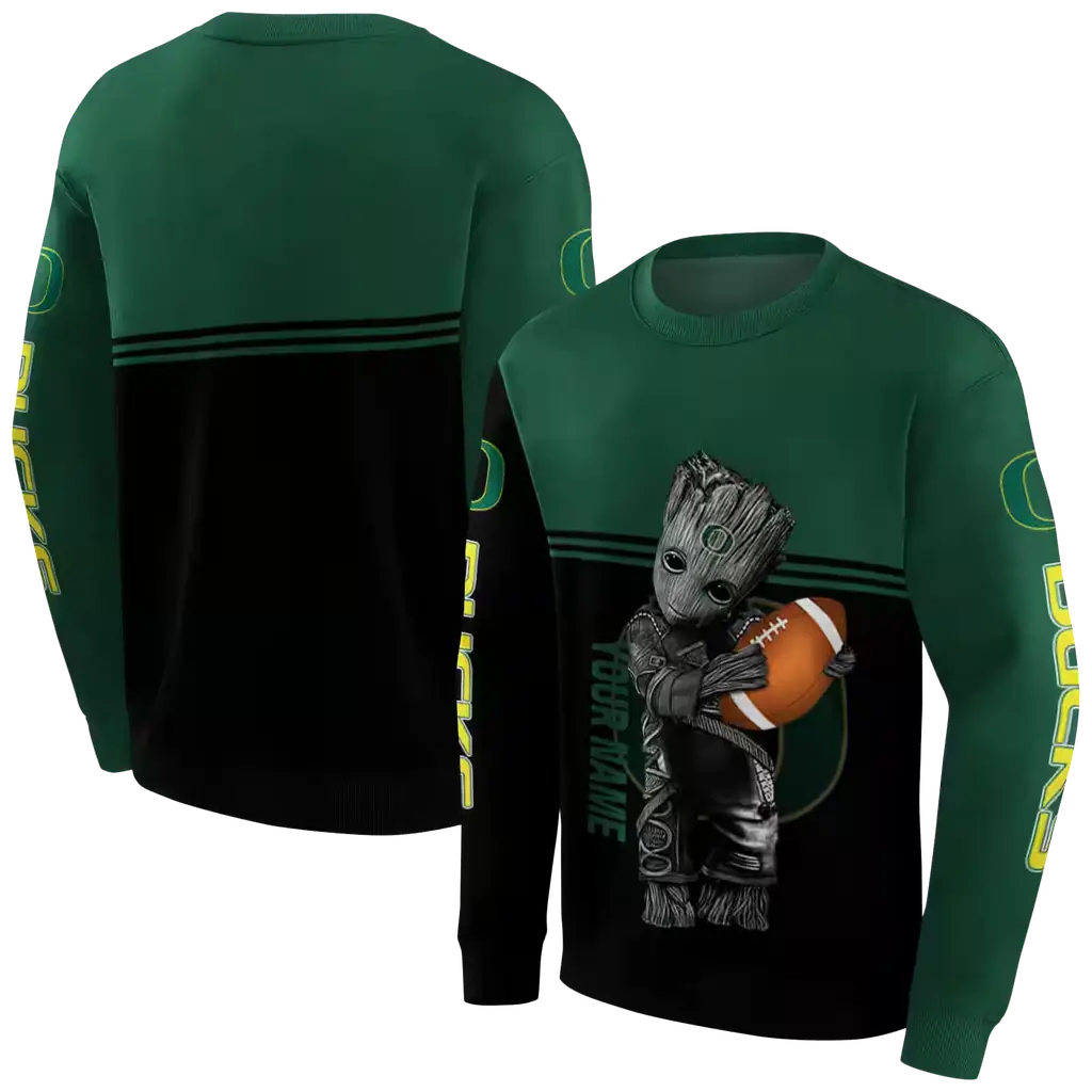 custom oregon ducks baby groot green black hoodie premium grade custom oregon ducks baby groot green black hoodie premium grade