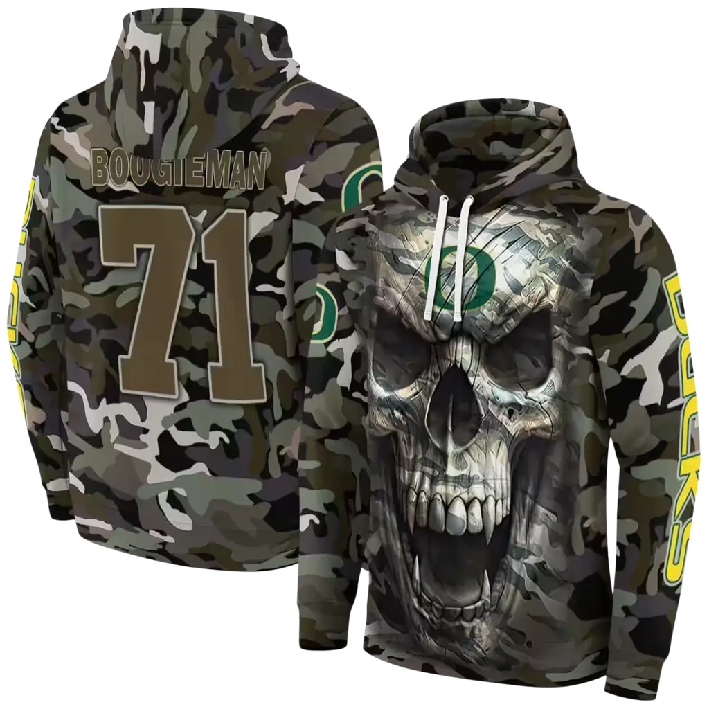 custom oregon ducks camo skull hoodie fashion forward custom oregon ducks camo skull hoodie fashion forward