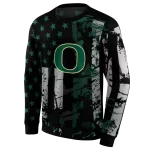 custom oregon ducks distressed flag green black hoodie best selling