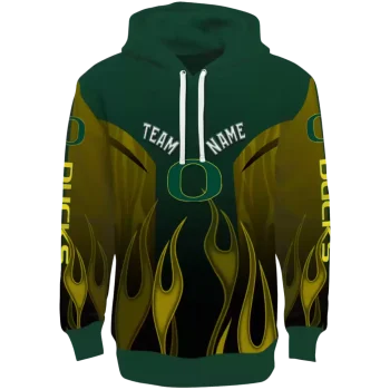 custom oregon ducks flame design green hoodie best selling