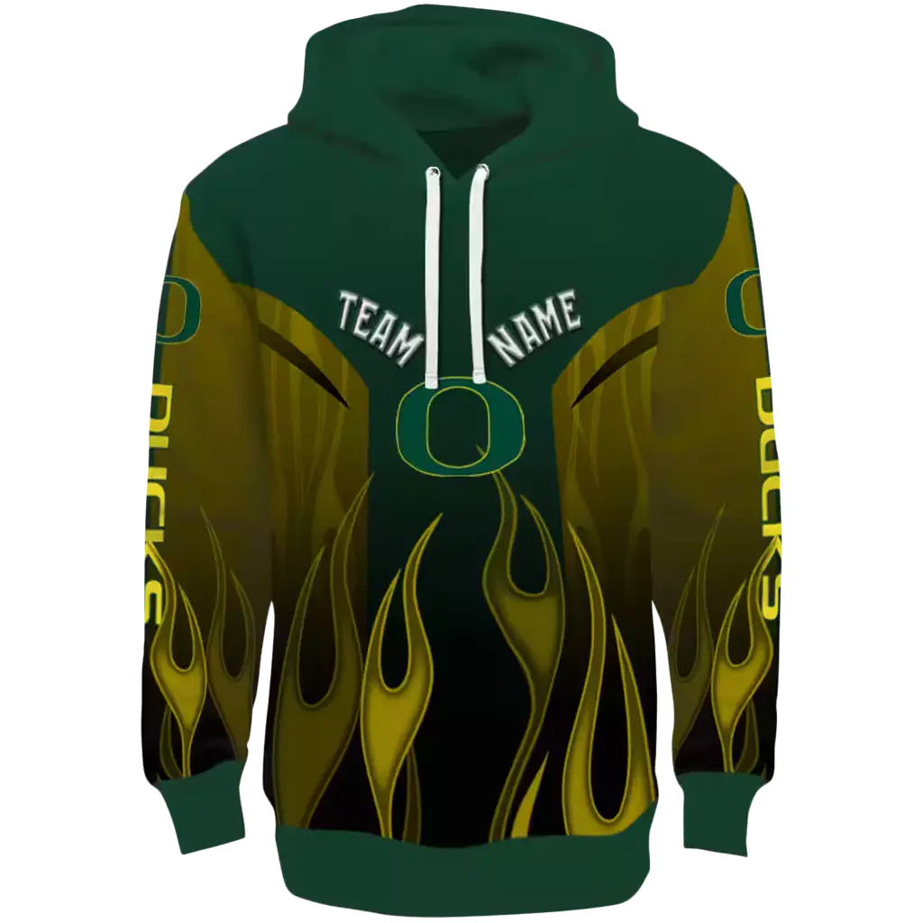custom oregon ducks flame design green hoodie best selling custom oregon ducks flame design green hoodie best selling