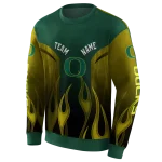 custom oregon ducks flame design green hoodie best selling