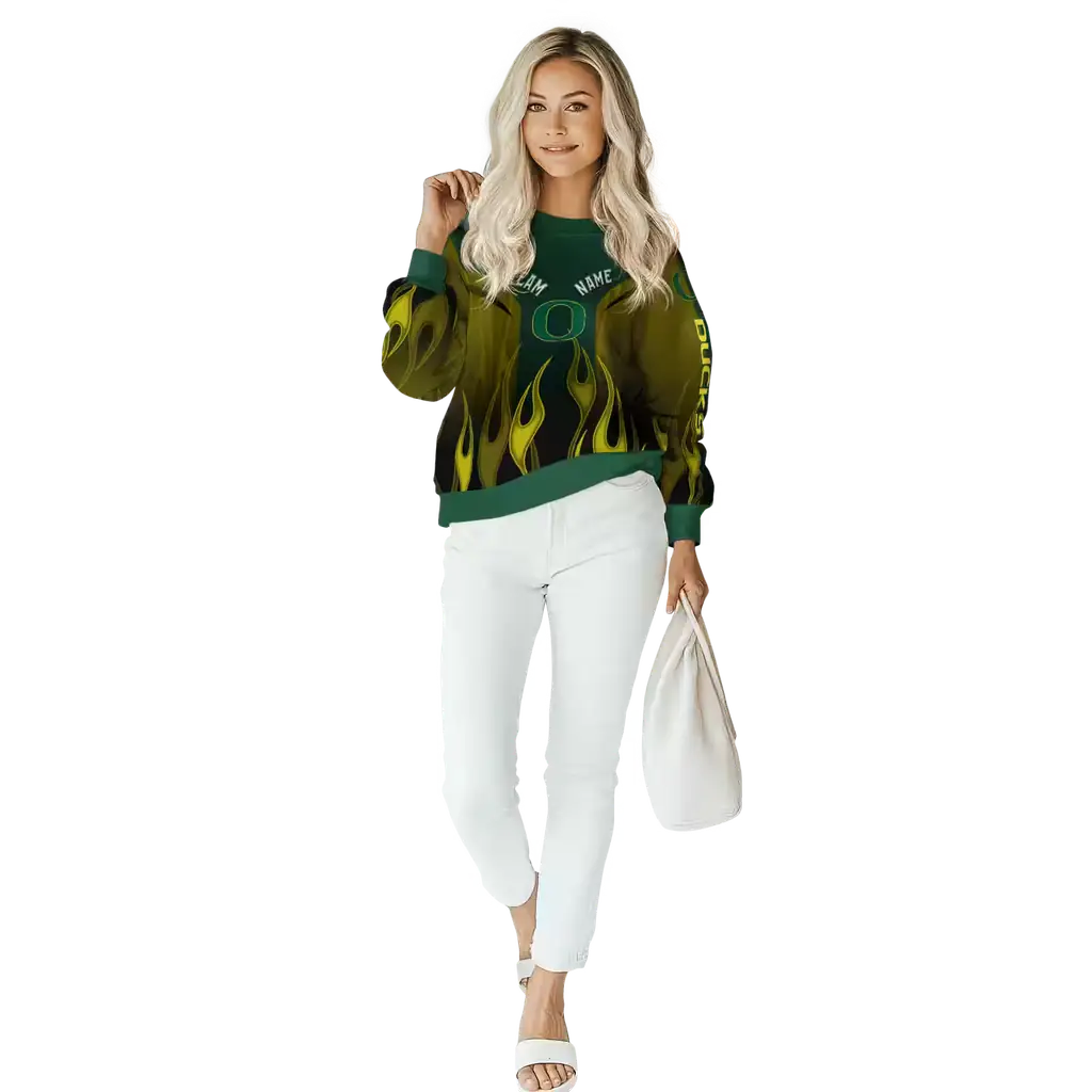 custom oregon ducks flame design green hoodie trendy custom oregon ducks flame design green hoodie trendy