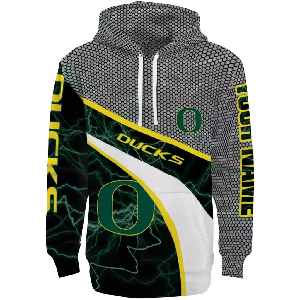 custom oregon ducks hexagonal mesh green black gray hoodie best selling custom oregon ducks hexagonal mesh green black gray hoodie best selling