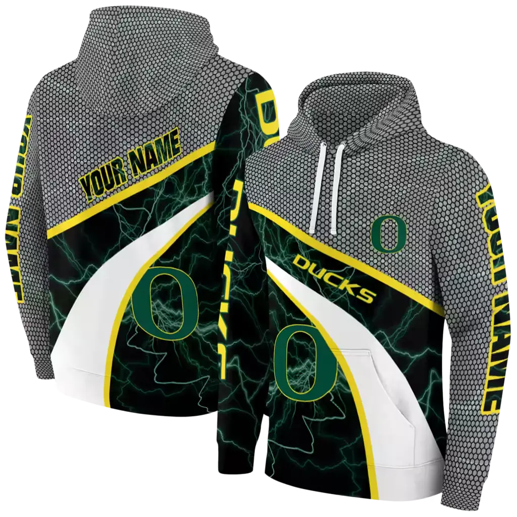 custom oregon ducks hexagonal mesh green black gray hoodie fashion forward custom oregon ducks hexagonal mesh green black gray hoodie fashion forward