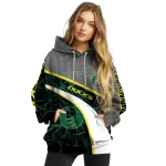 custom oregon ducks hexagonal mesh green black gray hoodie best selling