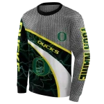 custom oregon ducks hexagonal mesh green black gray hoodie best selling