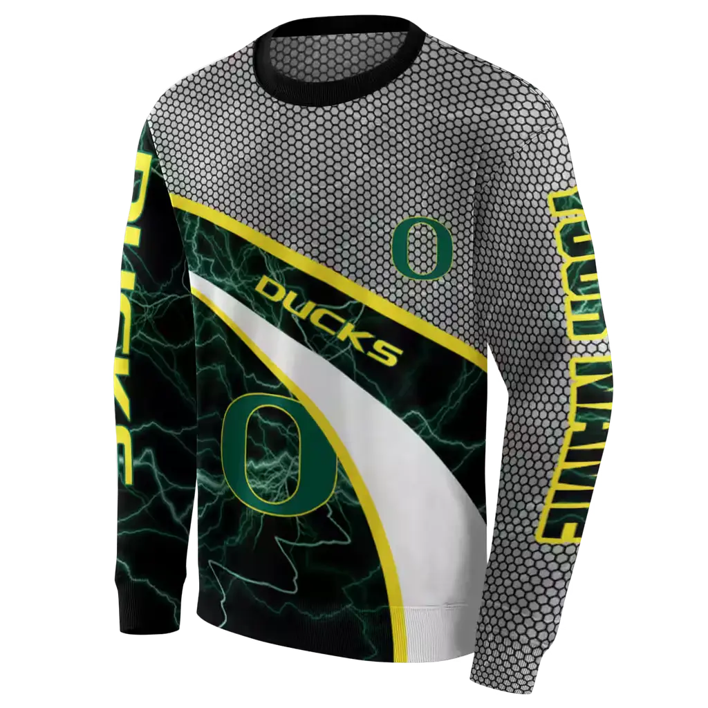 custom oregon ducks hexagonal mesh green black gray hoodie new arrival custom oregon ducks hexagonal mesh green black gray hoodie new arrival
