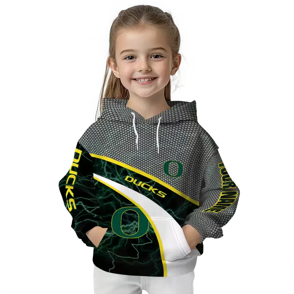 custom oregon ducks hexagonal mesh green black gray hoodie top rated custom oregon ducks hexagonal mesh green black gray hoodie top rated