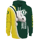 custom oregon ducks peeking snoopy green hoodie best selling