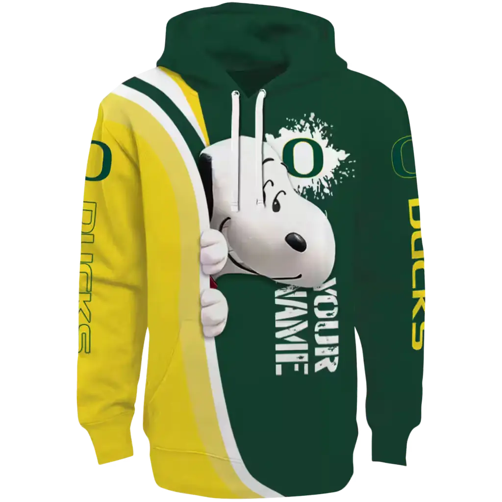 custom oregon ducks peeking snoopy green hoodie best selling custom oregon ducks peeking snoopy green hoodie best selling