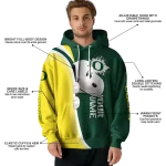 custom oregon ducks peeking snoopy green hoodie best selling