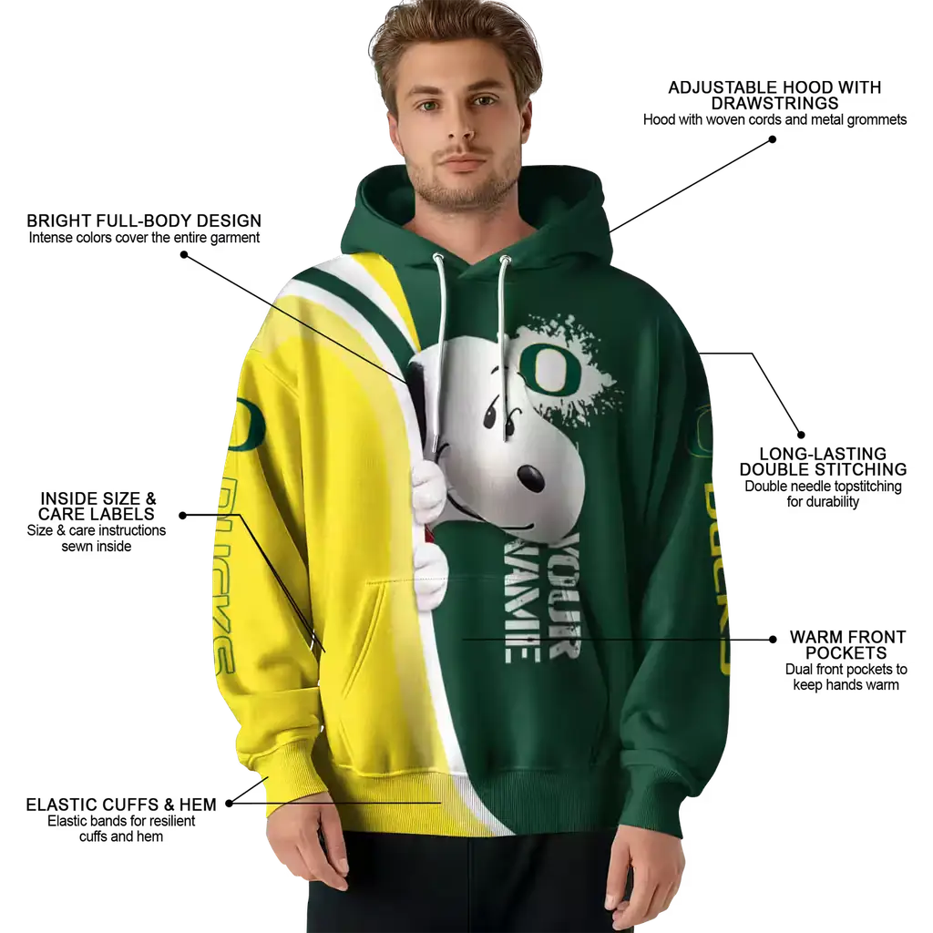 custom oregon ducks peeking snoopy green hoodie latest model custom oregon ducks peeking snoopy green hoodie latest model