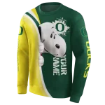 custom oregon ducks peeking snoopy green hoodie best selling