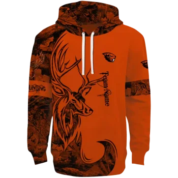 custom oregon state beavers deer silhouette orange hoodie best selling