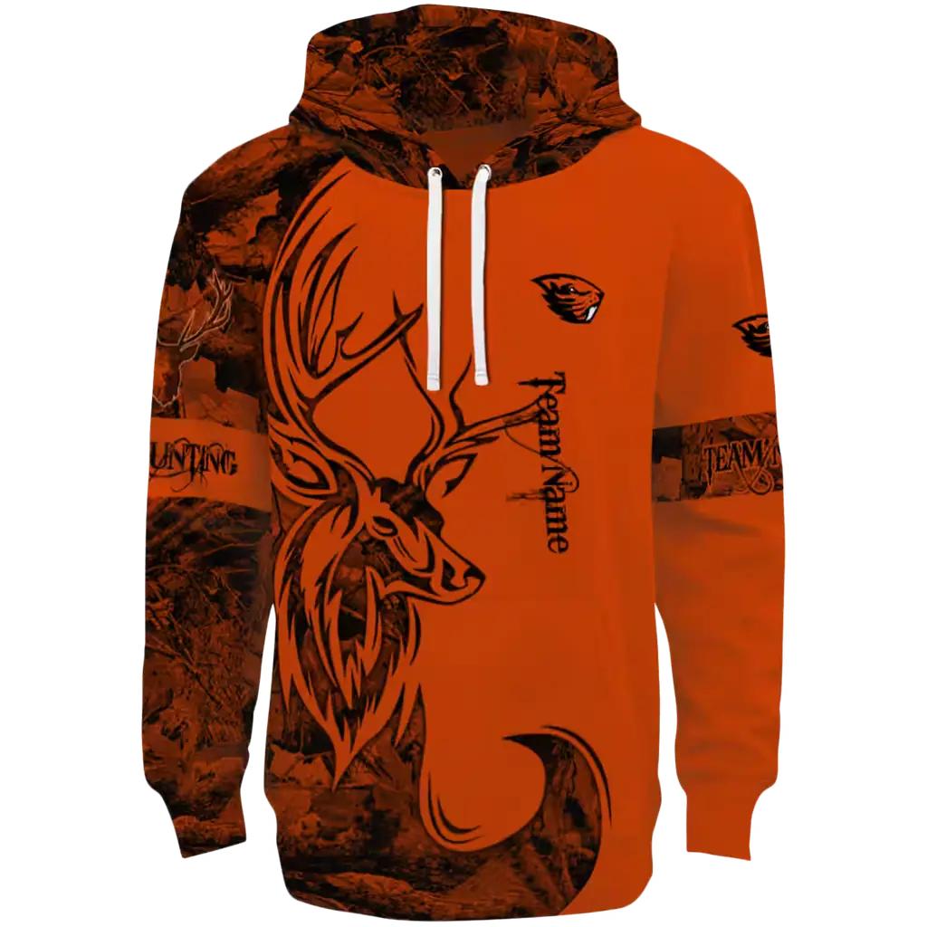 custom oregon state beavers deer silhouette orange hoodie best selling custom oregon state beavers deer silhouette orange hoodie best selling