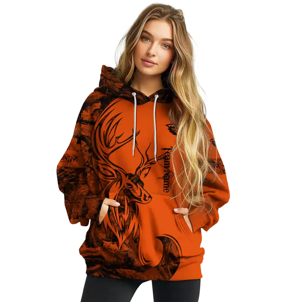 custom oregon state beavers deer silhouette orange hoodie high quality custom oregon state beavers deer silhouette orange hoodie high quality
