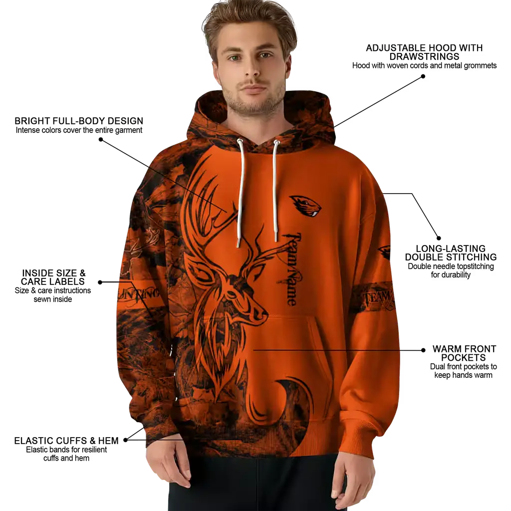custom oregon state beavers deer silhouette orange hoodie latest model custom oregon state beavers deer silhouette orange hoodie latest model