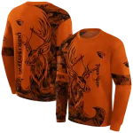 custom oregon state beavers deer silhouette orange hoodie best selling