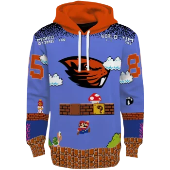 custom oregon state beavers mario blue black hoodie best selling