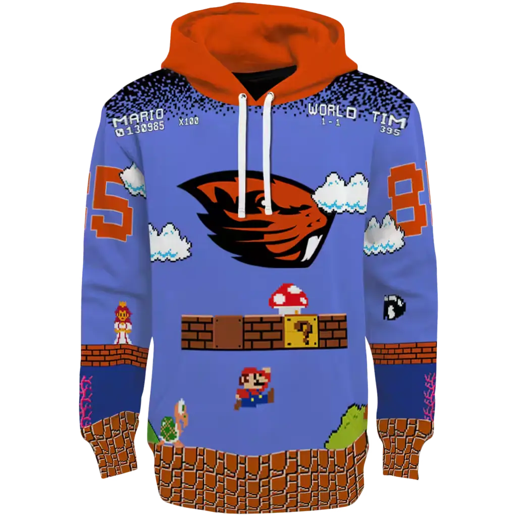 custom oregon state beavers mario blue black hoodie best selling custom oregon state beavers mario blue black hoodie best selling