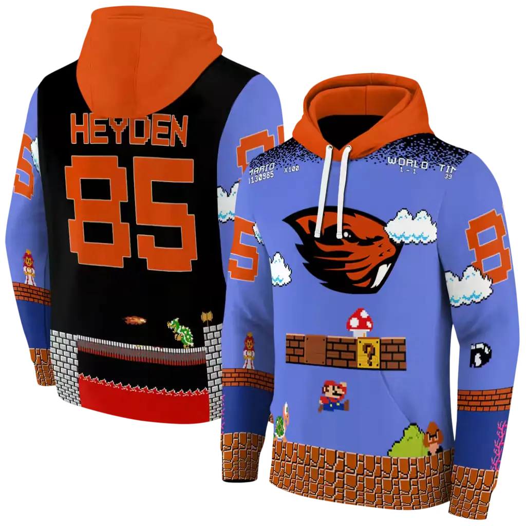 custom oregon state beavers mario blue black hoodie fashion forward custom oregon state beavers mario blue black hoodie fashion forward