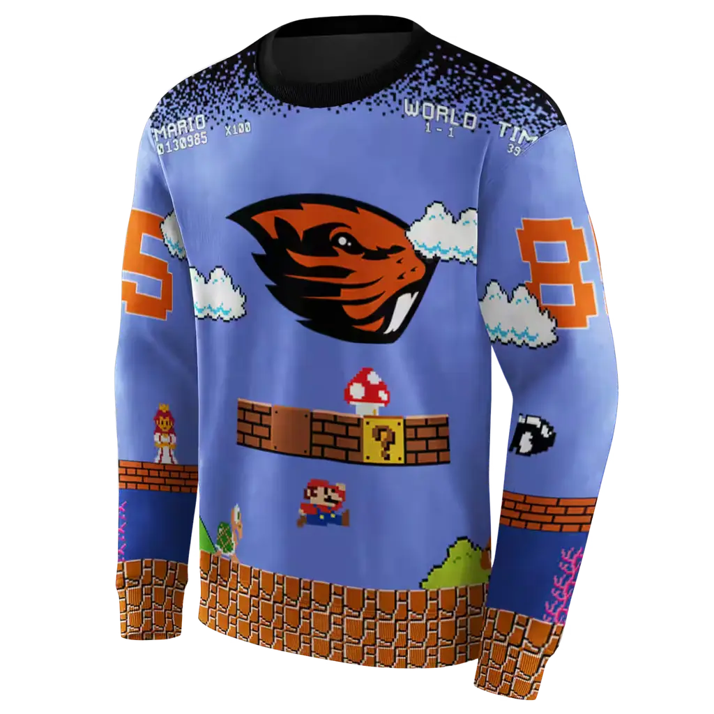 custom oregon state beavers mario blue black hoodie new arrival custom oregon state beavers mario blue black hoodie new arrival