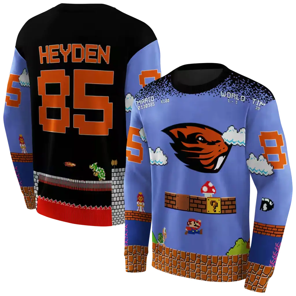 custom oregon state beavers mario blue black hoodie premium grade custom oregon state beavers mario blue black hoodie premium grade