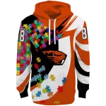 custom oregon state beavers puzzle pieces orange hoodie best selling