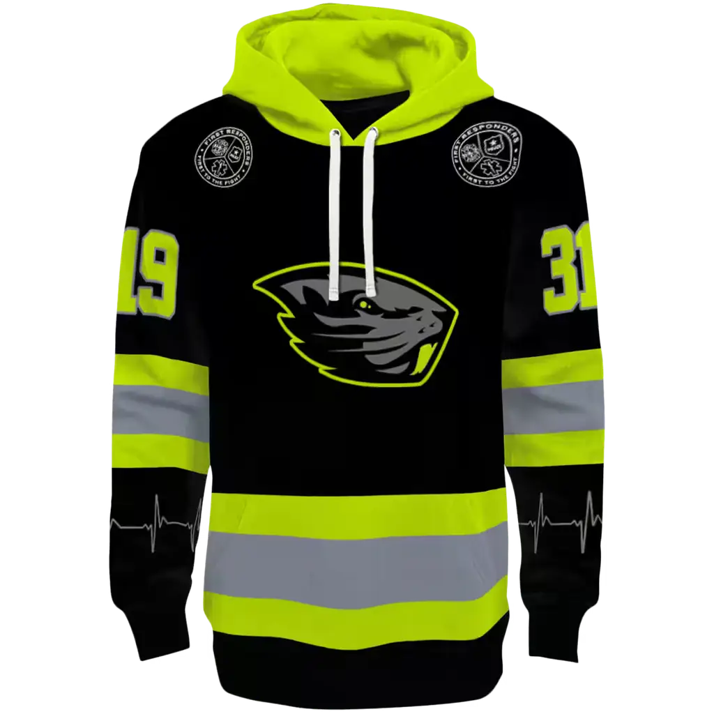 custom oregon state beavers safety motif black neon green hoodie best selling custom oregon state beavers safety motif black neon green hoodie best selling