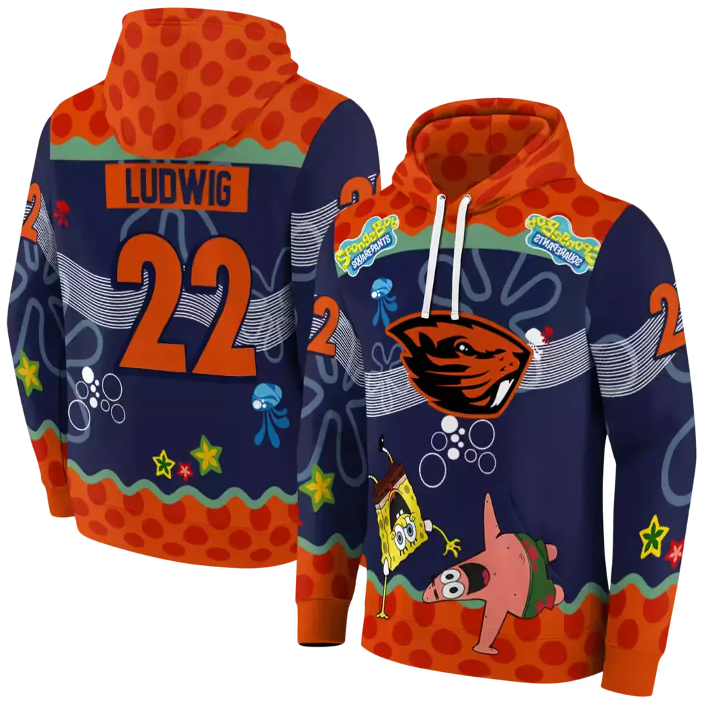 custom oregon state beavers spongebob patrick star orange navy hoodie fashion forward custom oregon state beavers spongebob patrick star orange navy hoodie fashion forward