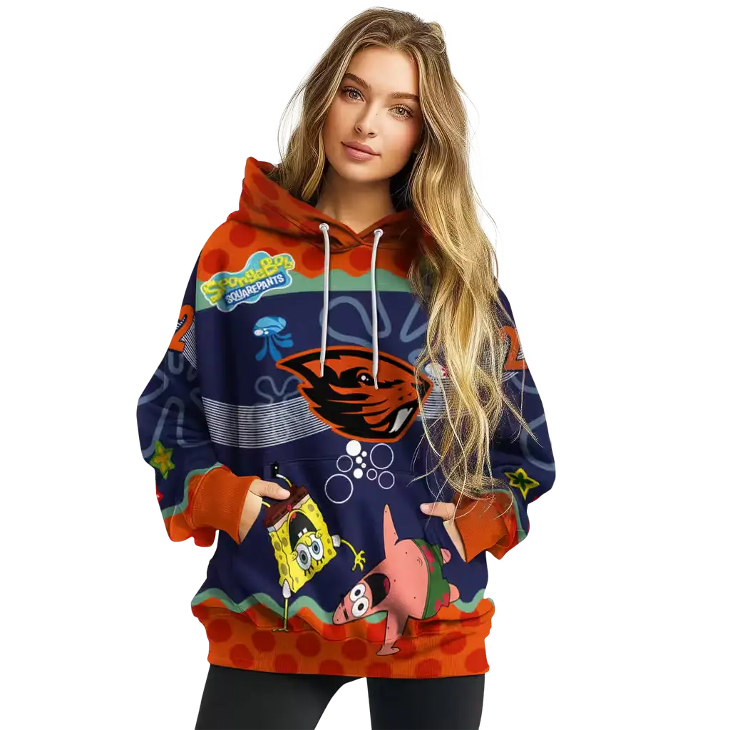 custom oregon state beavers spongebob patrick star orange navy hoodie high quality custom oregon state beavers spongebob patrick star orange navy hoodie high quality
