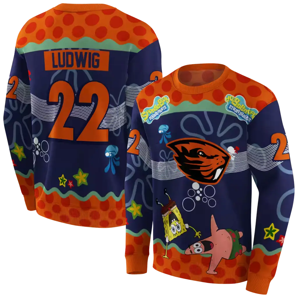 custom oregon state beavers spongebob patrick star orange navy hoodie premium grade custom oregon state beavers spongebob patrick star orange navy hoodie premium grade