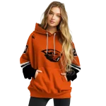 custom oregon state beavers striped sleeves orange hoodie best selling