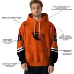 custom oregon state beavers striped sleeves orange hoodie best selling