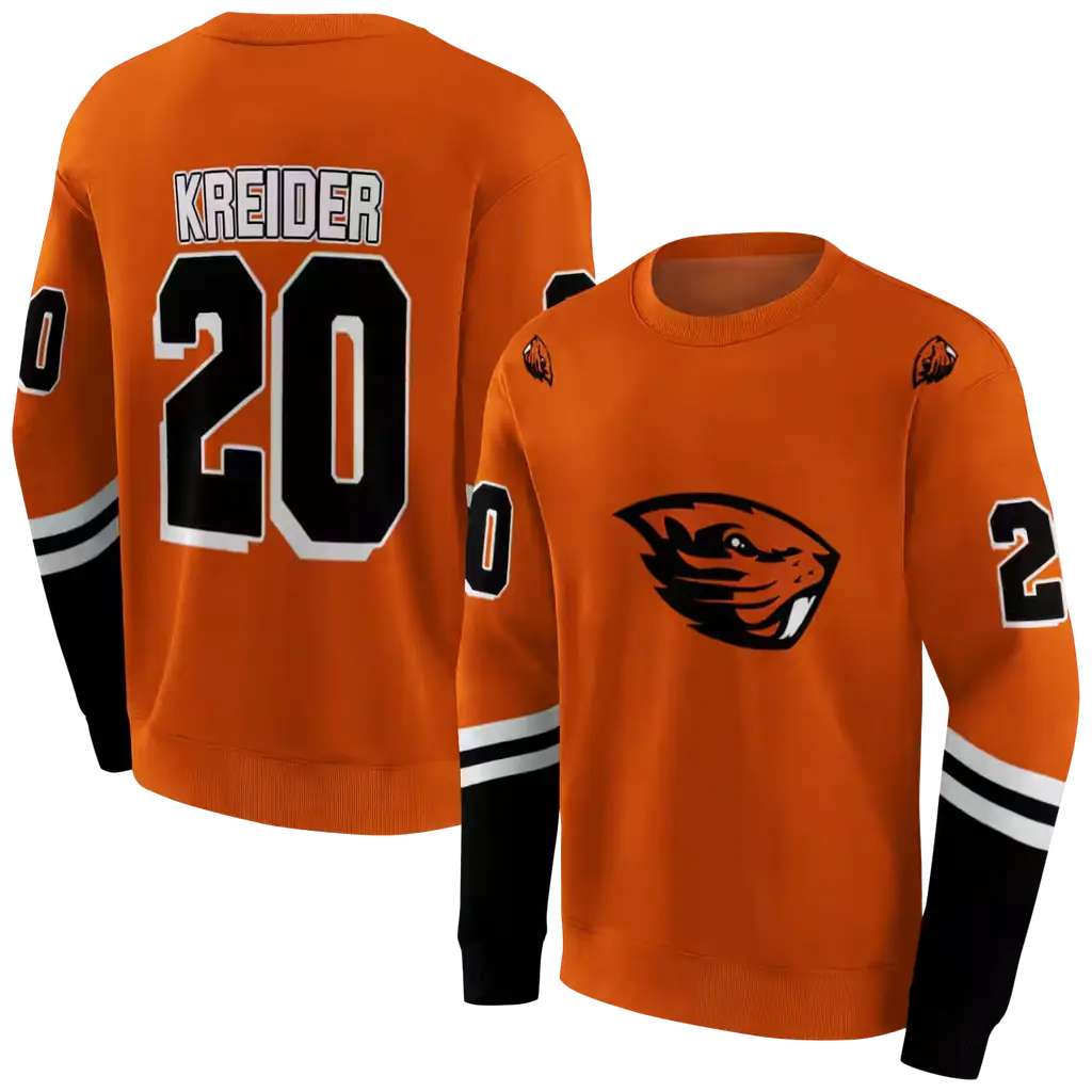 custom oregon state beavers striped sleeves orange hoodie premium grade custom oregon state beavers striped sleeves orange hoodie premium grade