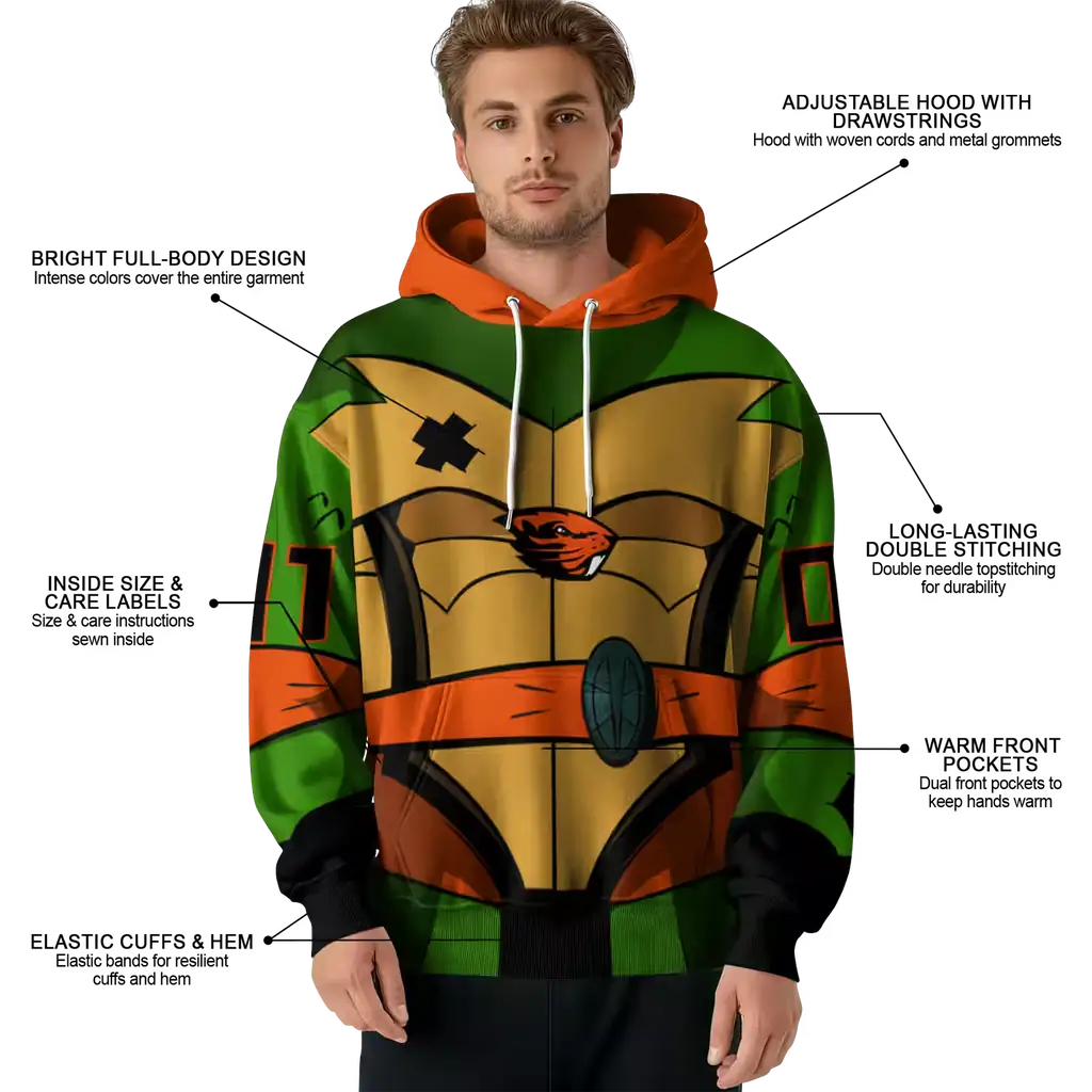custom oregon state beavers superhero armor orange green hoodie latest model custom oregon state beavers superhero armor orange green hoodie latest model
