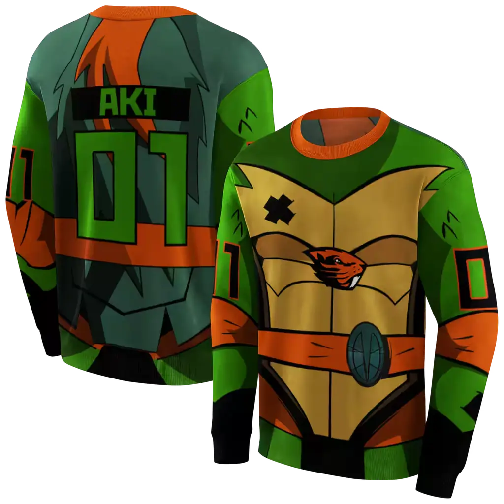 custom oregon state beavers superhero armor orange green hoodie premium grade custom oregon state beavers superhero armor orange green hoodie premium grade