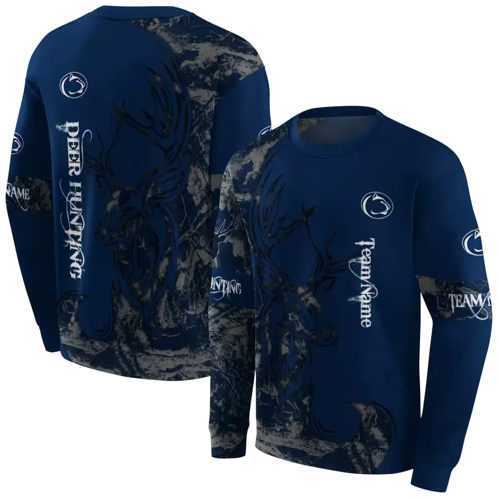 custom penn state nittany lions deer silhouette blue hoodie premium grade custom penn state nittany lions deer silhouette blue hoodie premium grade