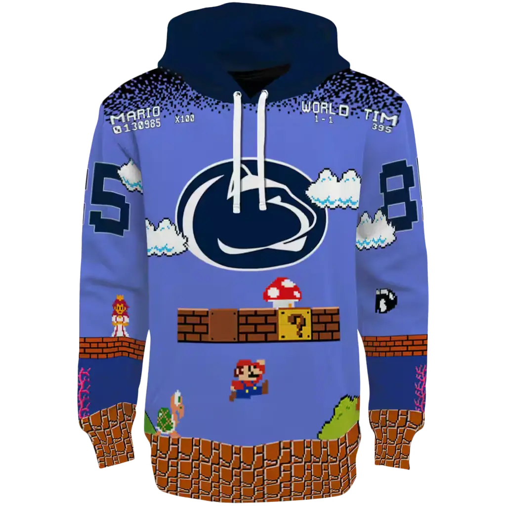 custom penn state nittany lions mario blue black hoodie best selling custom penn state nittany lions mario blue black hoodie best selling