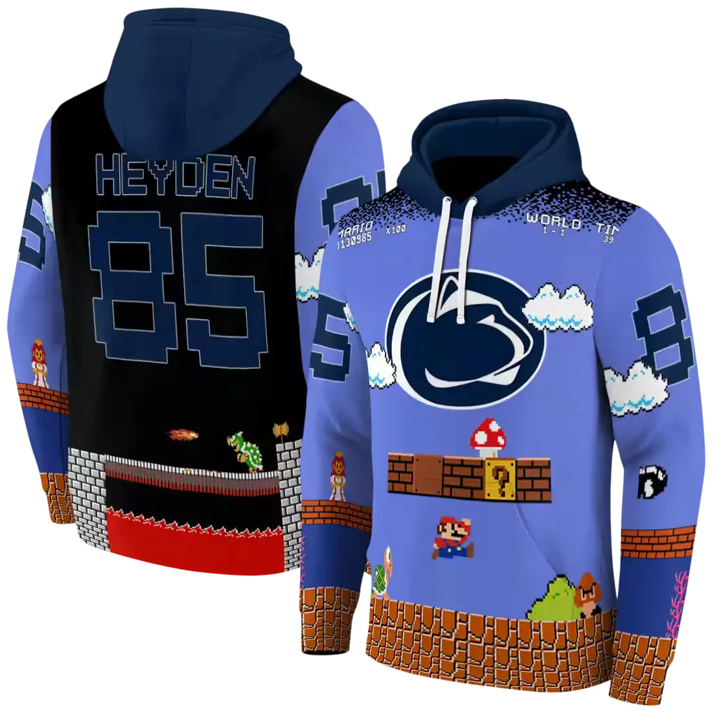 custom penn state nittany lions mario blue black hoodie fashion forward custom penn state nittany lions mario blue black hoodie fashion forward