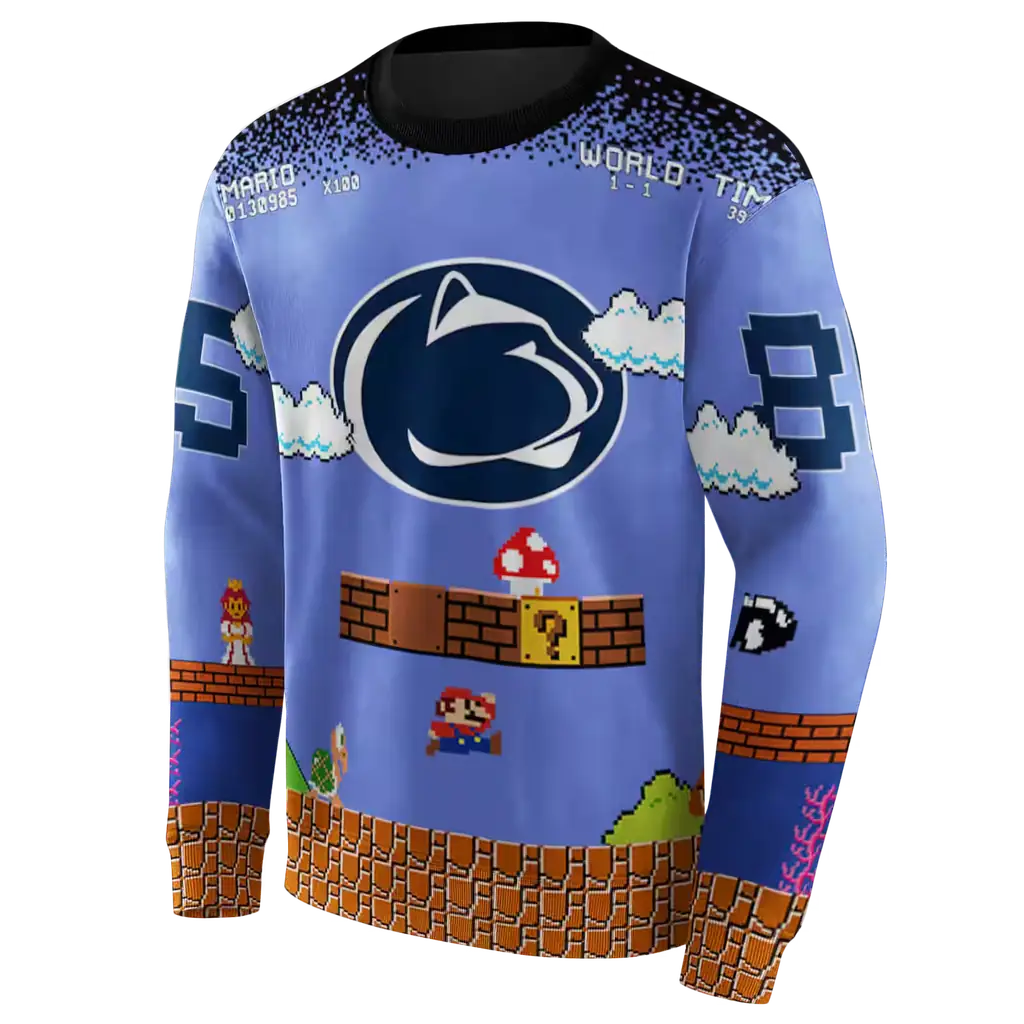 custom penn state nittany lions mario blue black hoodie new arrival custom penn state nittany lions mario blue black hoodie new arrival