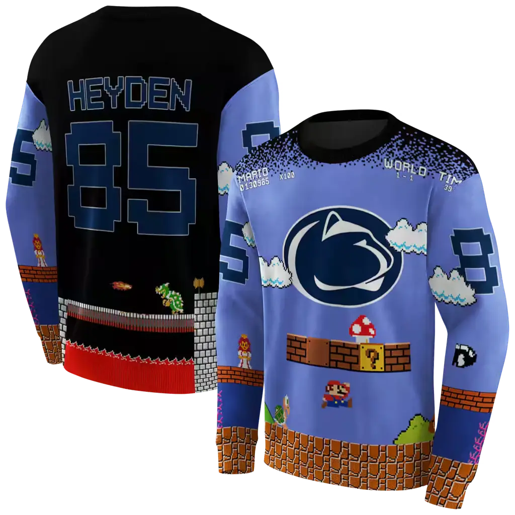 custom penn state nittany lions mario blue black hoodie premium grade custom penn state nittany lions mario blue black hoodie premium grade