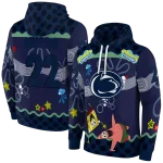 custom penn state nittany lions spongebob patrick star blue navy hoodie best selling
