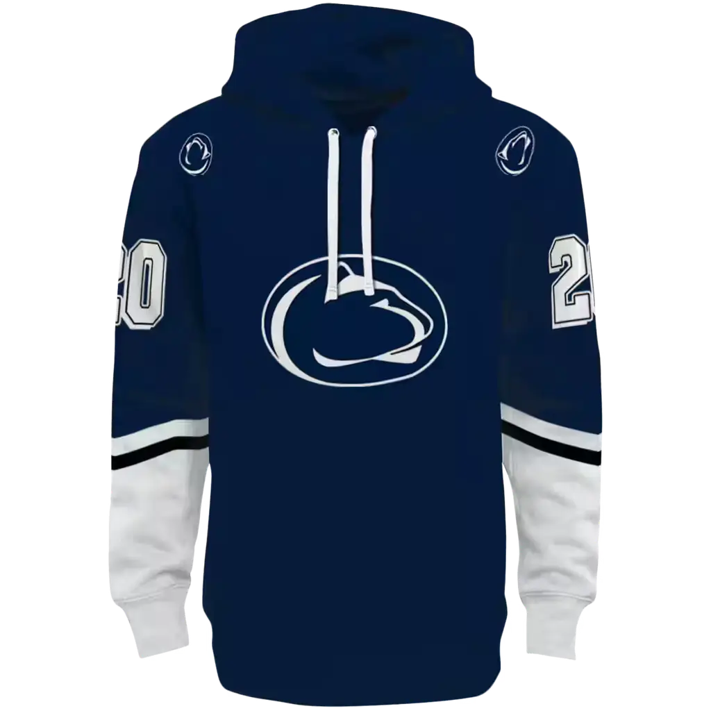 custom penn state nittany lions striped sleeves blue hoodie best selling custom penn state nittany lions striped sleeves blue hoodie best selling