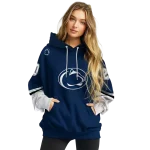 custom penn state nittany lions striped sleeves blue hoodie best selling