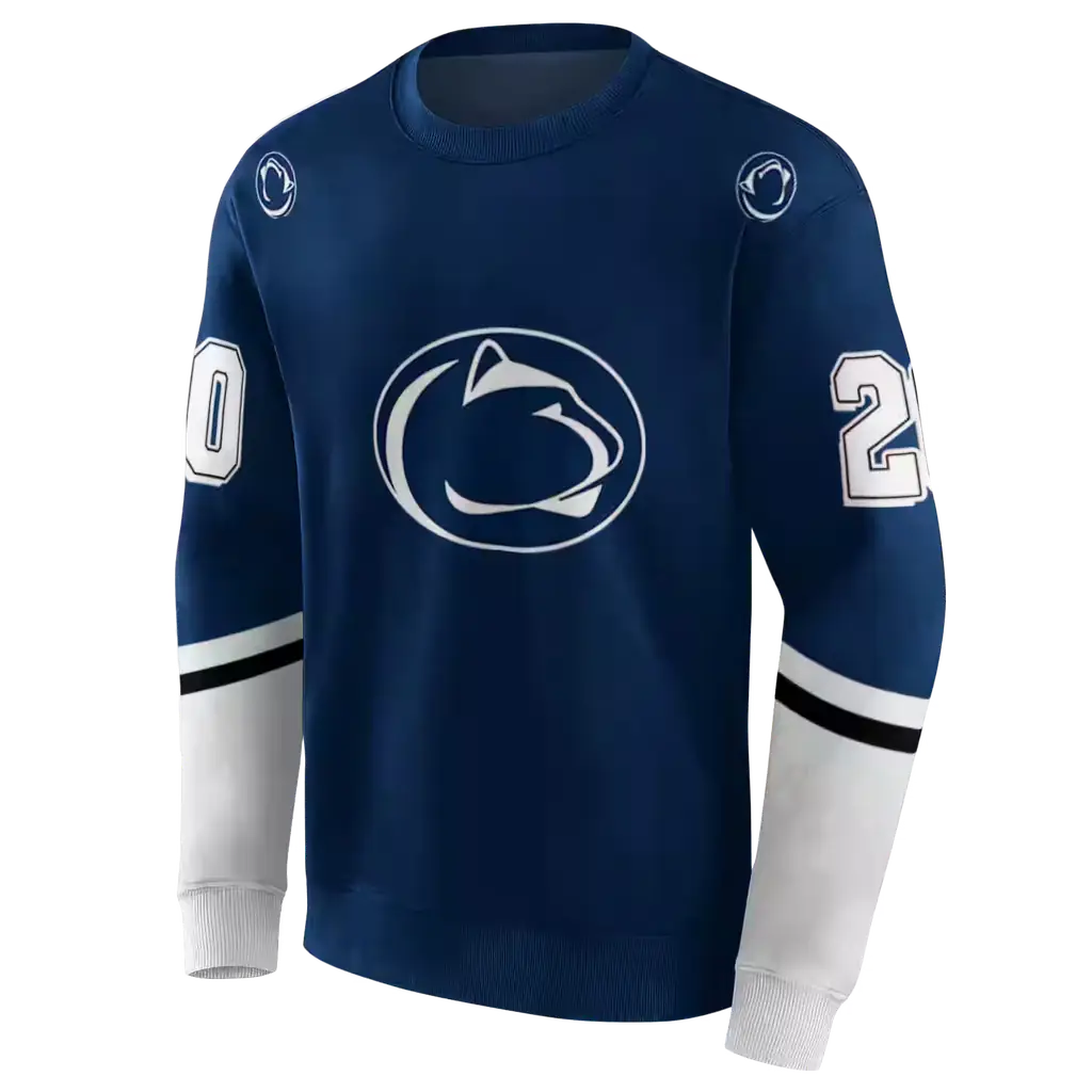 custom penn state nittany lions striped sleeves blue hoodie new arrival custom penn state nittany lions striped sleeves blue hoodie new arrival