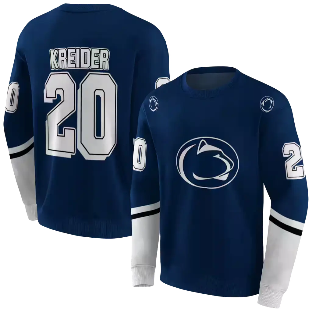 custom penn state nittany lions striped sleeves blue hoodie premium grade custom penn state nittany lions striped sleeves blue hoodie premium grade