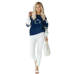custom penn state nittany lions striped sleeves blue hoodie best selling